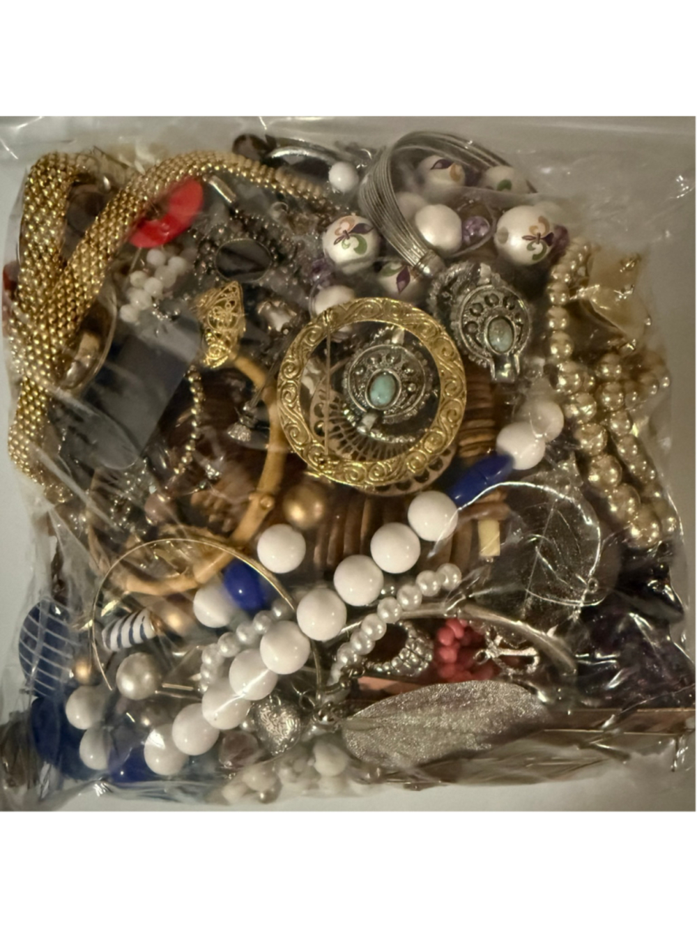 4+ LB Mixed Jewelry Lot – Wearable, Broken, New & Vintage – Jewelry Grab Bag #8